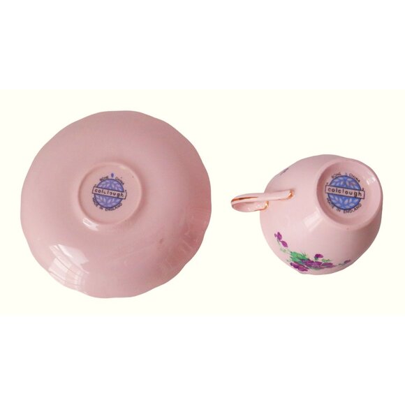 Vintage Pink Tea Cup and Saucer Teacup Violets Colclough Bone China - Picture 3 of 5